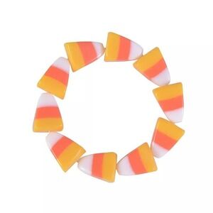 Halloween Candy Corn Beaded Stretch Bracelet 7 in NWT